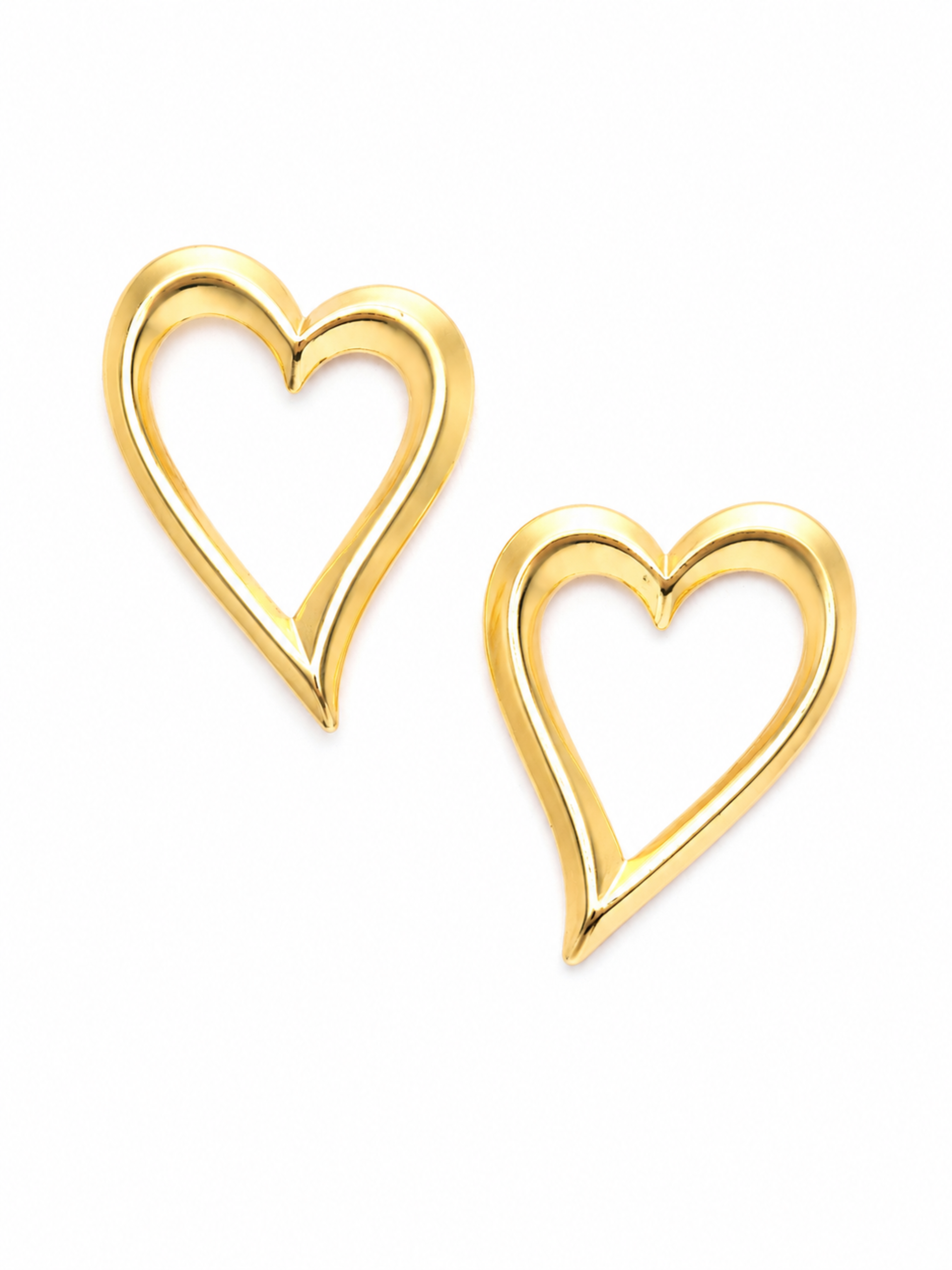 Soft Vow Heart Stud Earrings – Gold Plated Heart Studs for Women – Pabeena