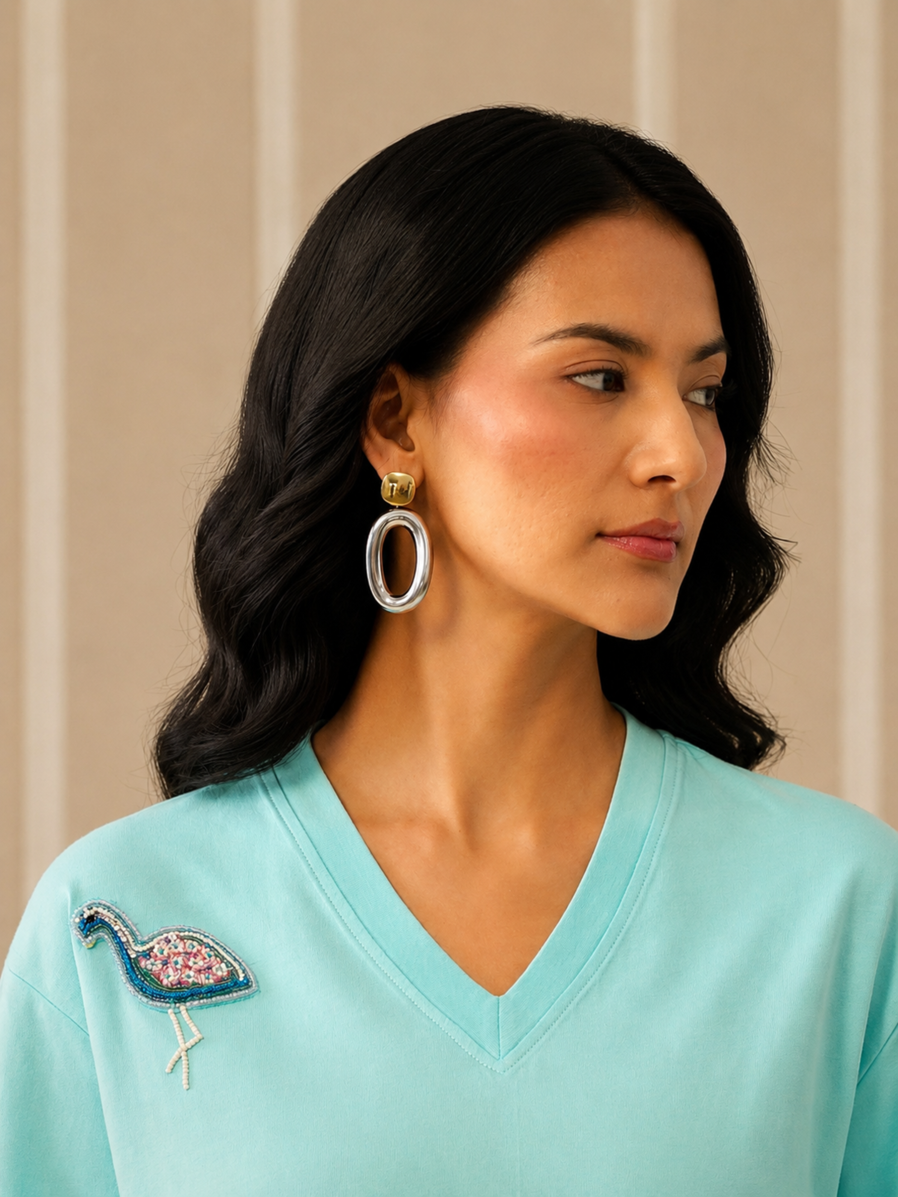 Sol & Silver Drop Earrings – view 4 – Pabeena