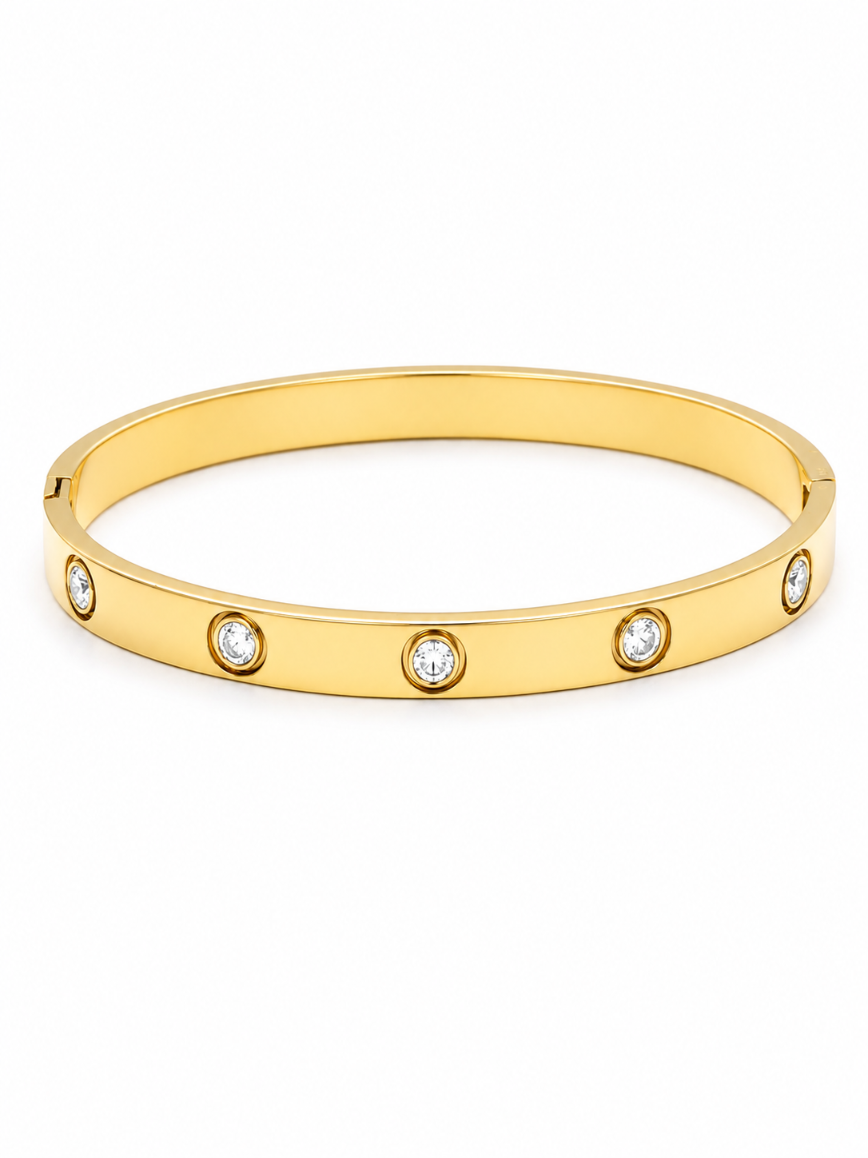 Solitaire Glow Bangle – Gold Plated Sculptural Bangle for Women – Pabeena