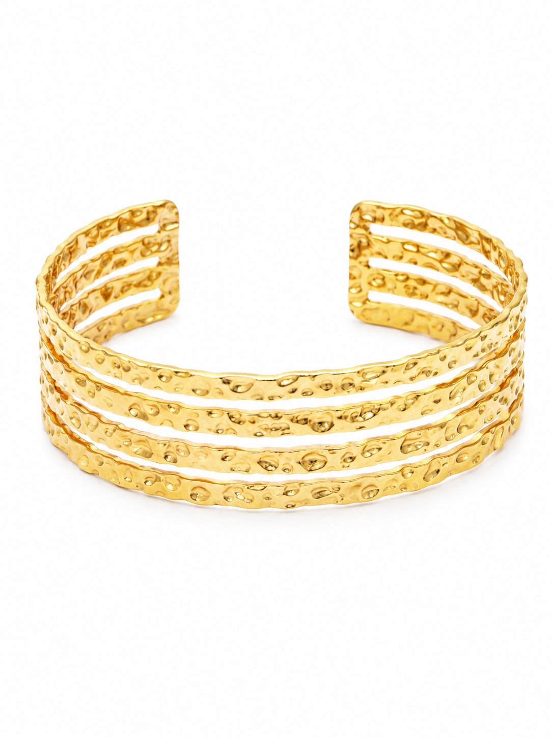 Stacked Bracelet – Gold Plated Open C-Shape Bangle for Women – Pabeena