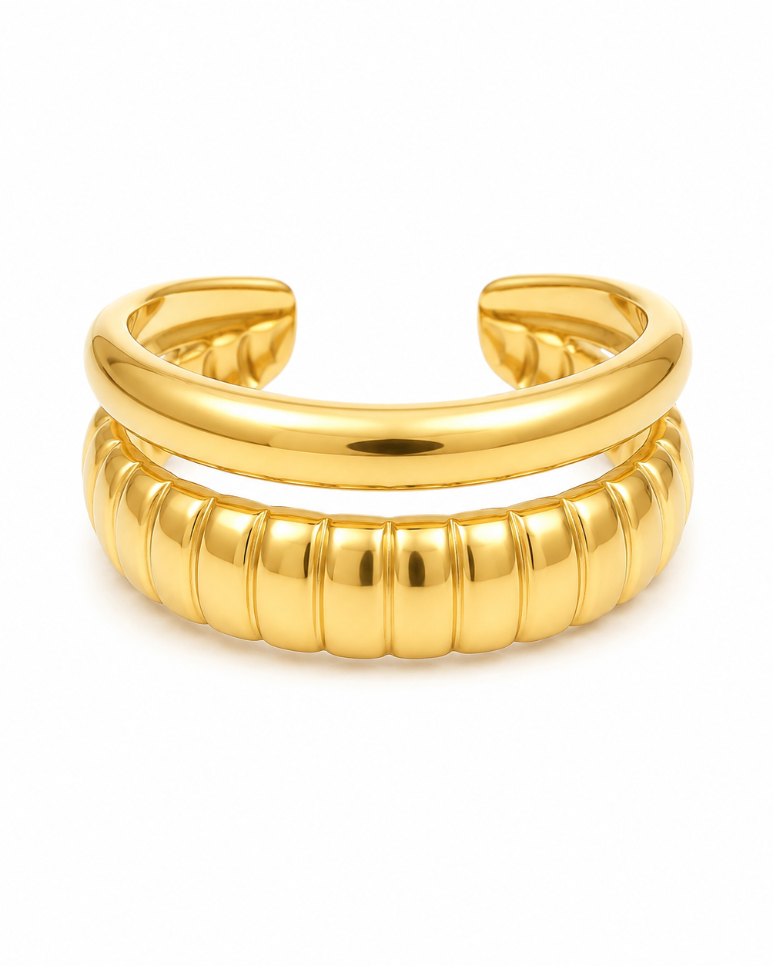 Starta Duo Ring – Gold Plated Free Size Ring for Women – Pabeena