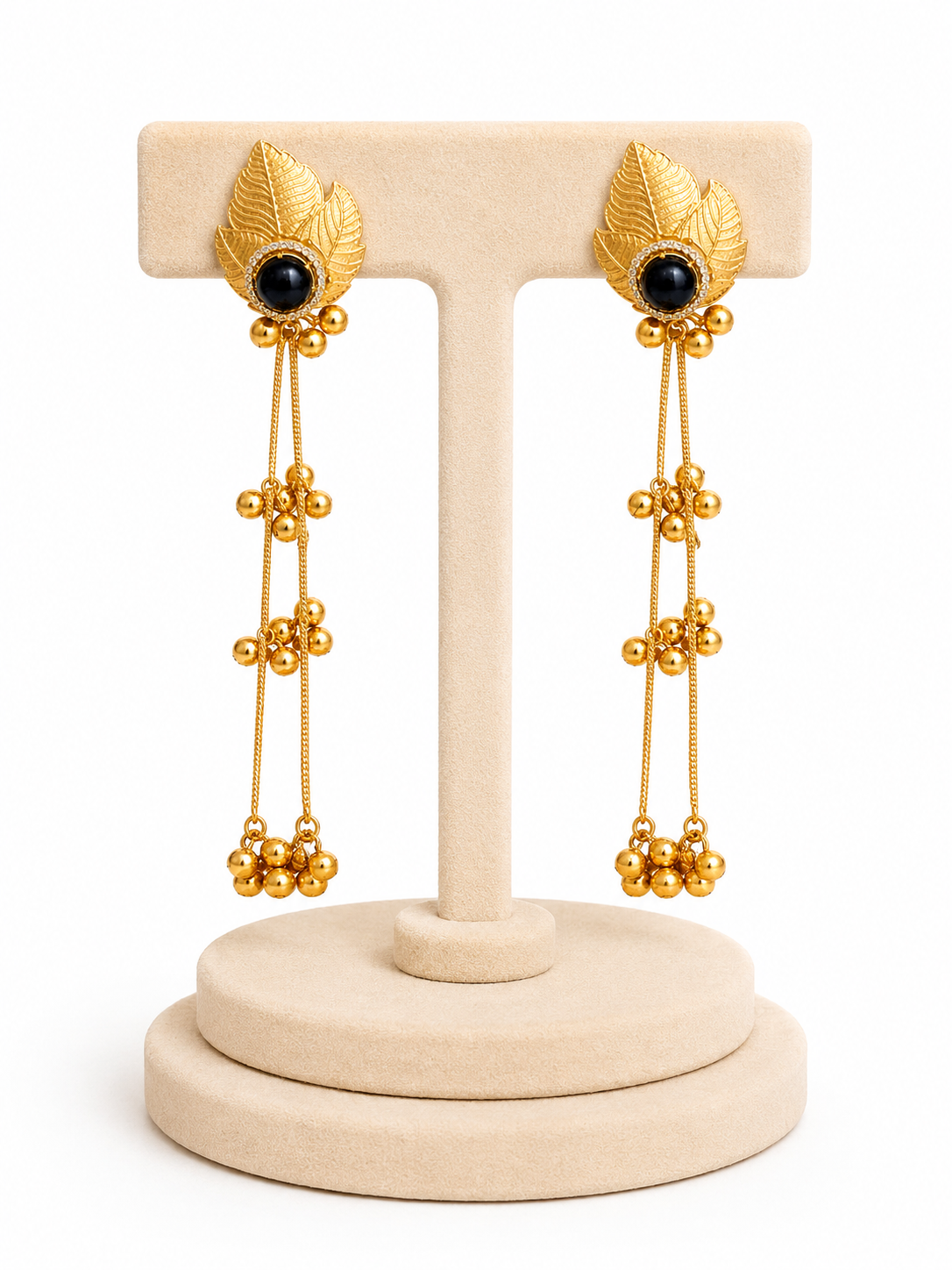Suvarna Pallav Long Tassel Earrings - Pabeena