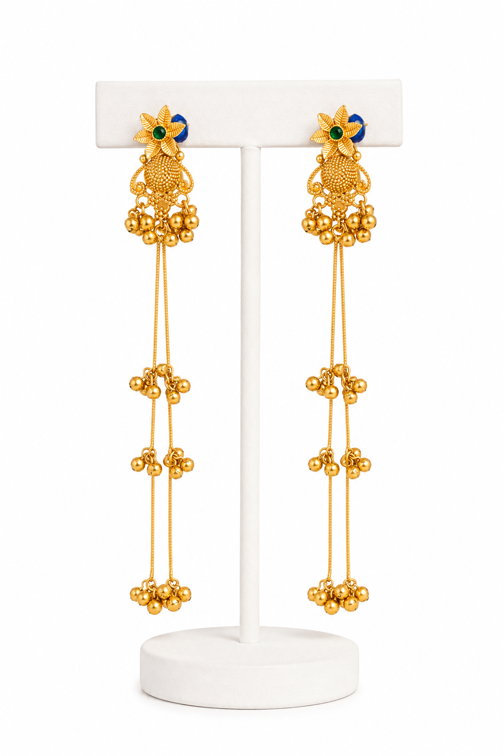 Swarna Noor Long Jhumka Earrings - Pabeena