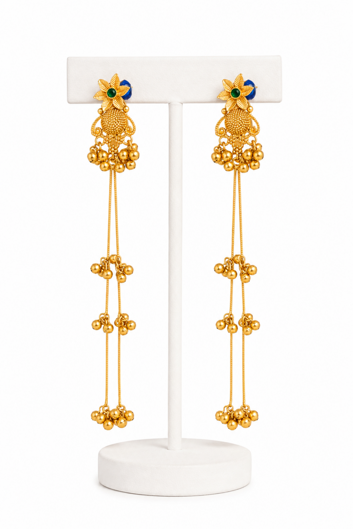 Swarna Noor Long Jhumka Earrings - Pabeena