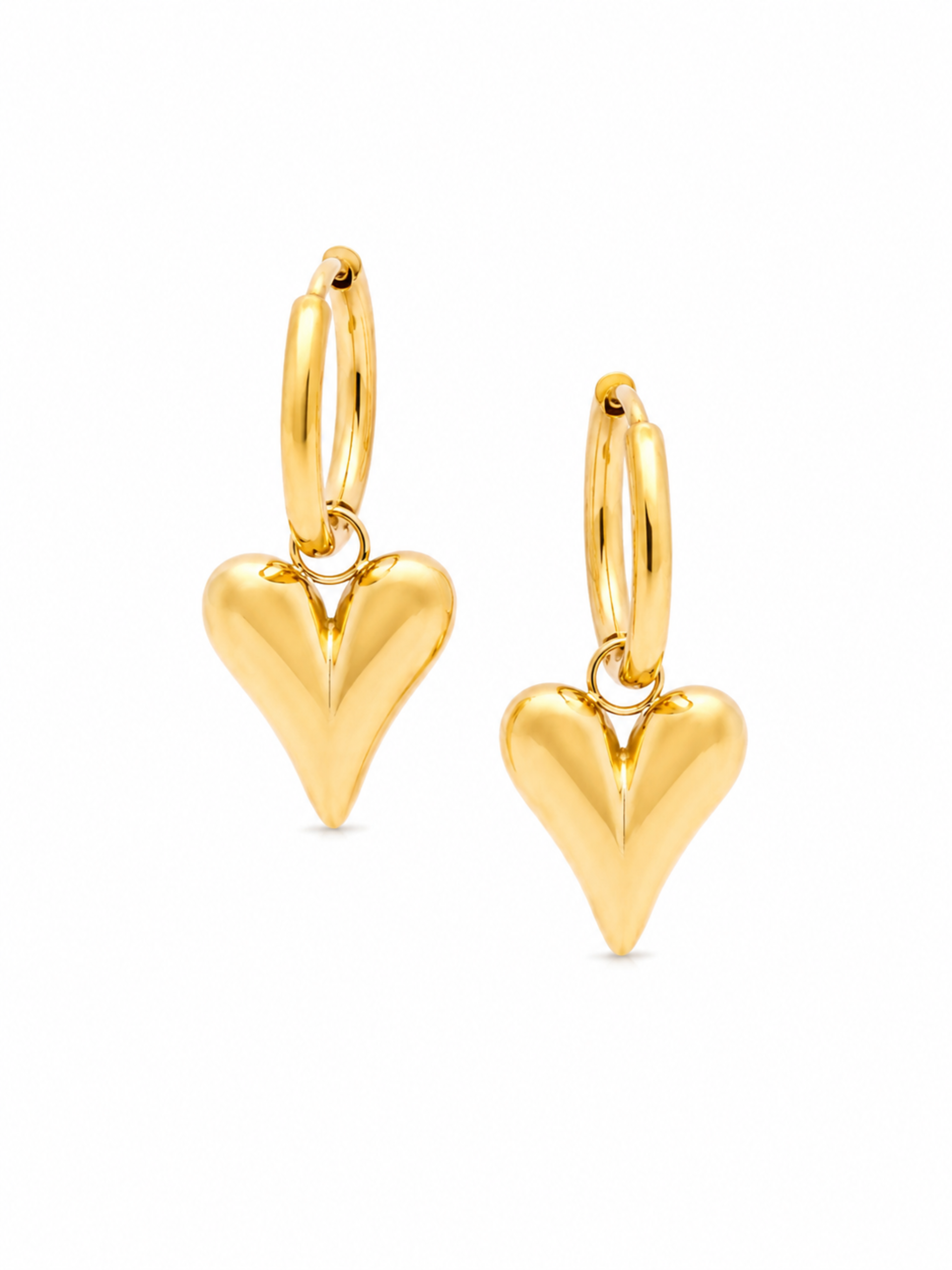 Sweetheart Hoop Earrings – Gold Plated Heart Hoops for Women – Pabeena