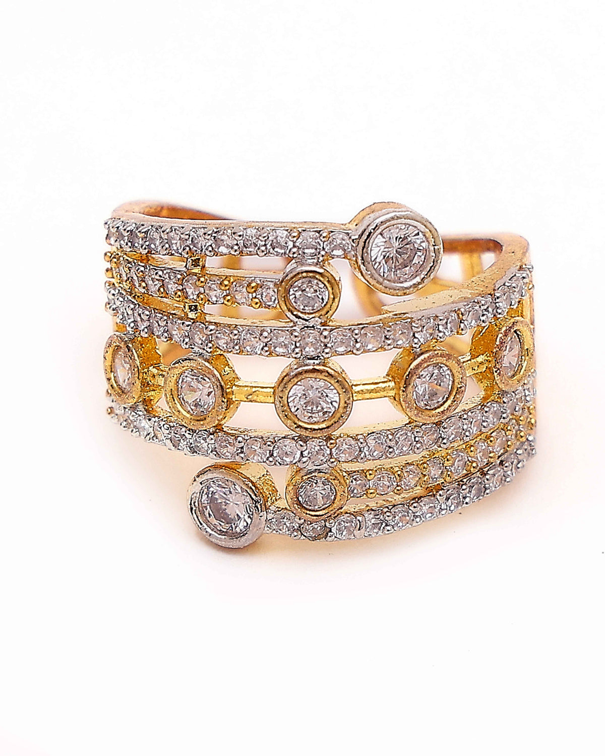 Liora Gold Statement Ring – Adjustable Wide Cuff Ring for Women – Pabeena