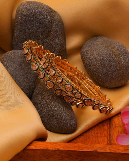 Noorani Moissanite Layered Kada Bangles