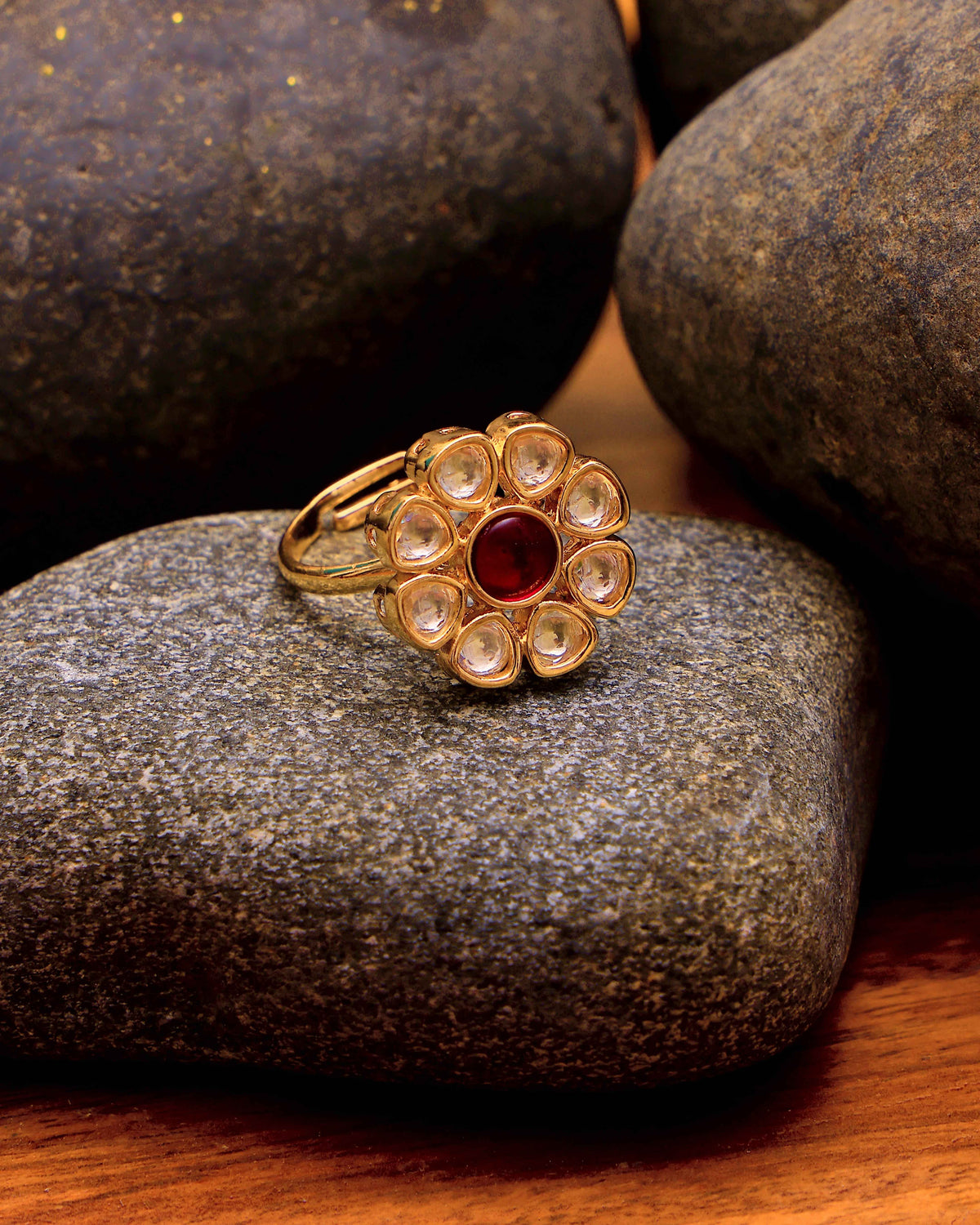 Rooh Ruby Kundan Ring
