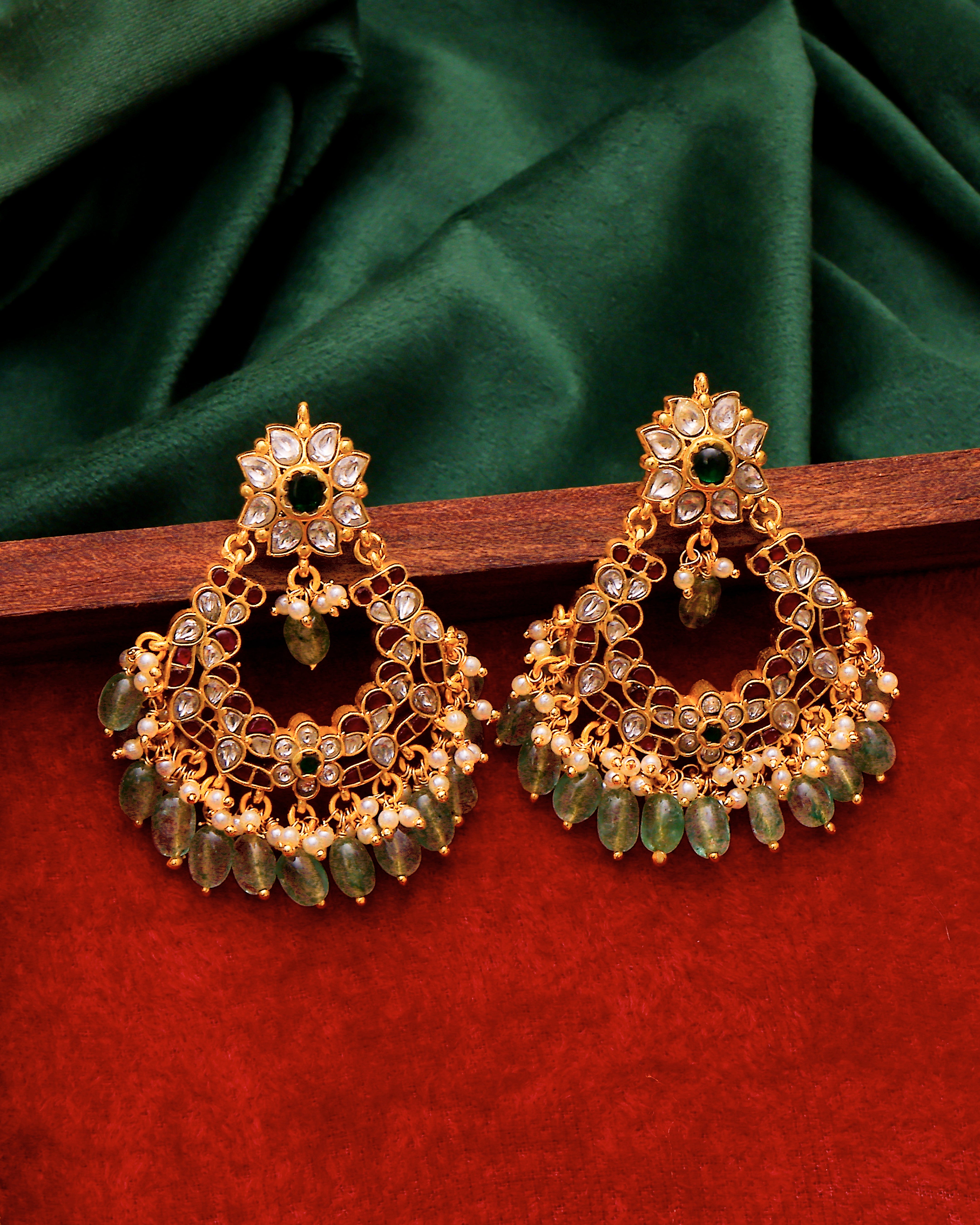 Zahra Dewdrop Chandbalis - Pabeena