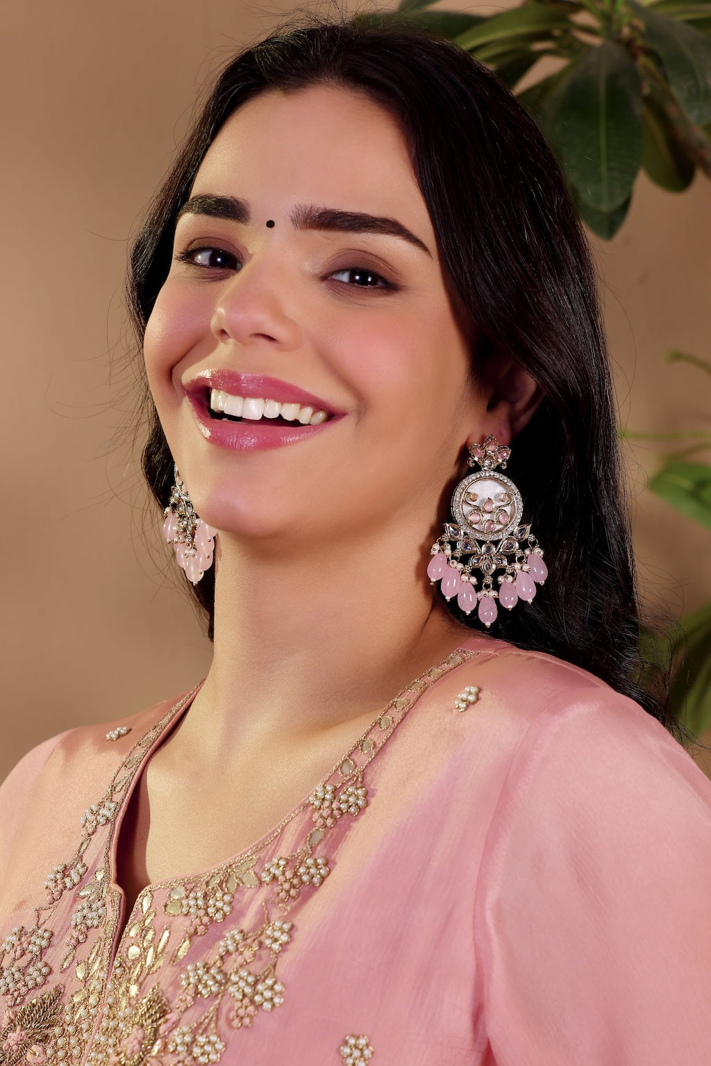 Pink Aura Royale Earrings - Pabeena