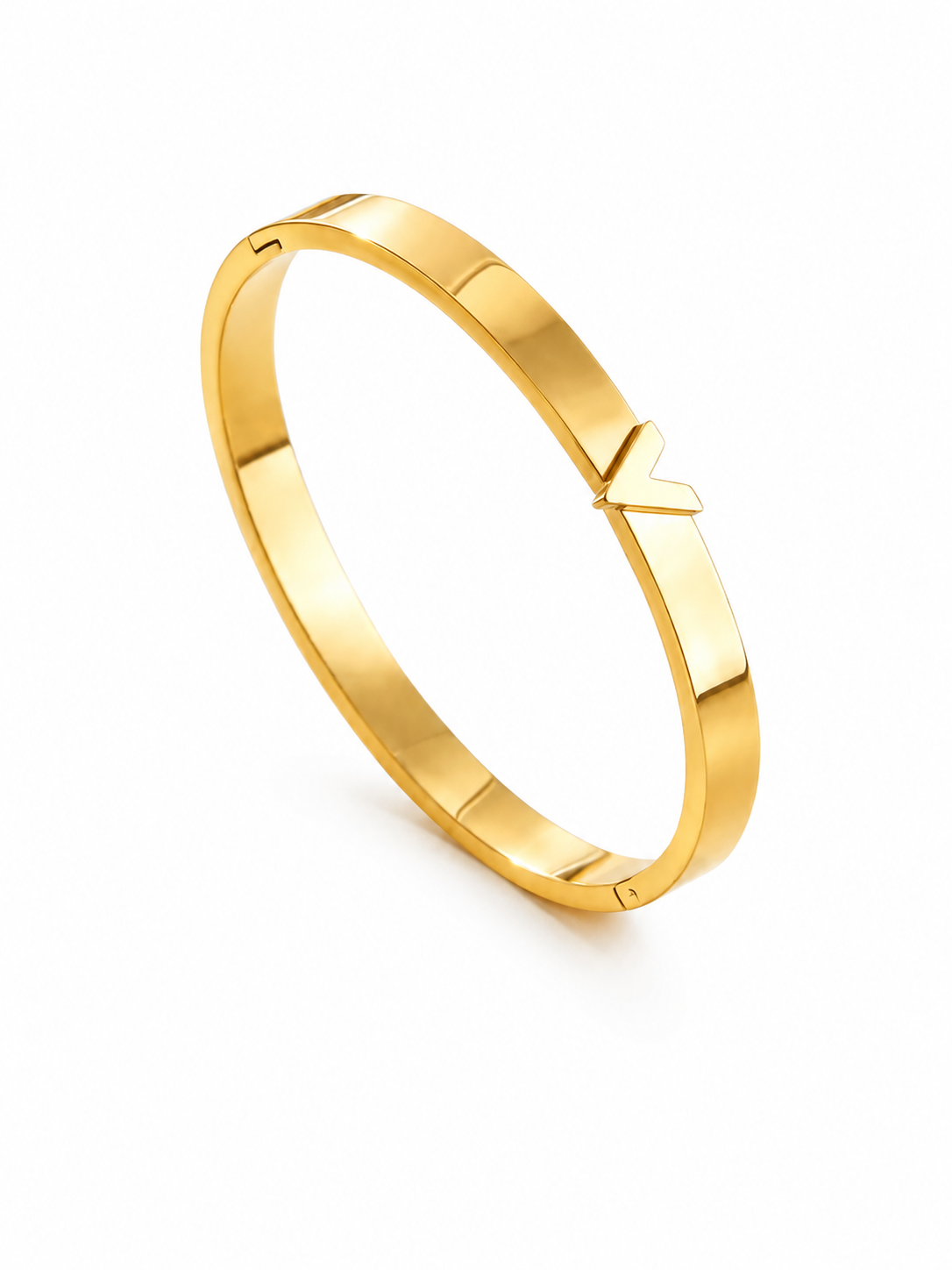 Vera V-Lock Bangle – Gold Plated Clasp Bangle Bracelet for Women – Pabeena