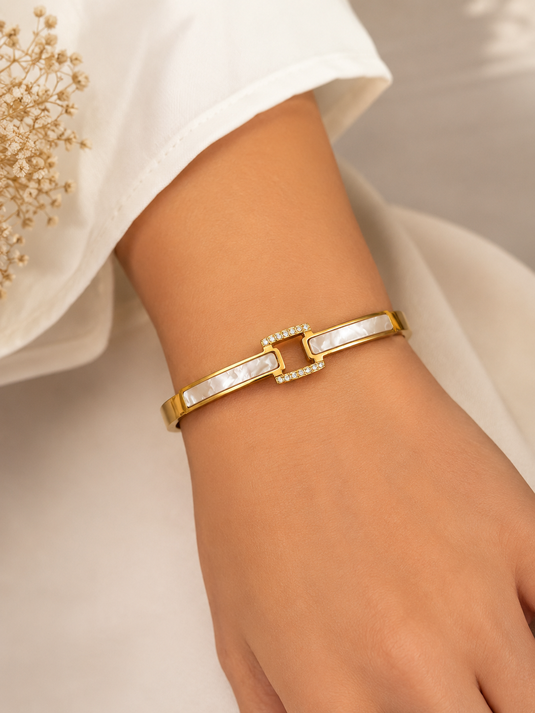 Aurora Pearl Luxe Bangle – view 2 – Pabeena
