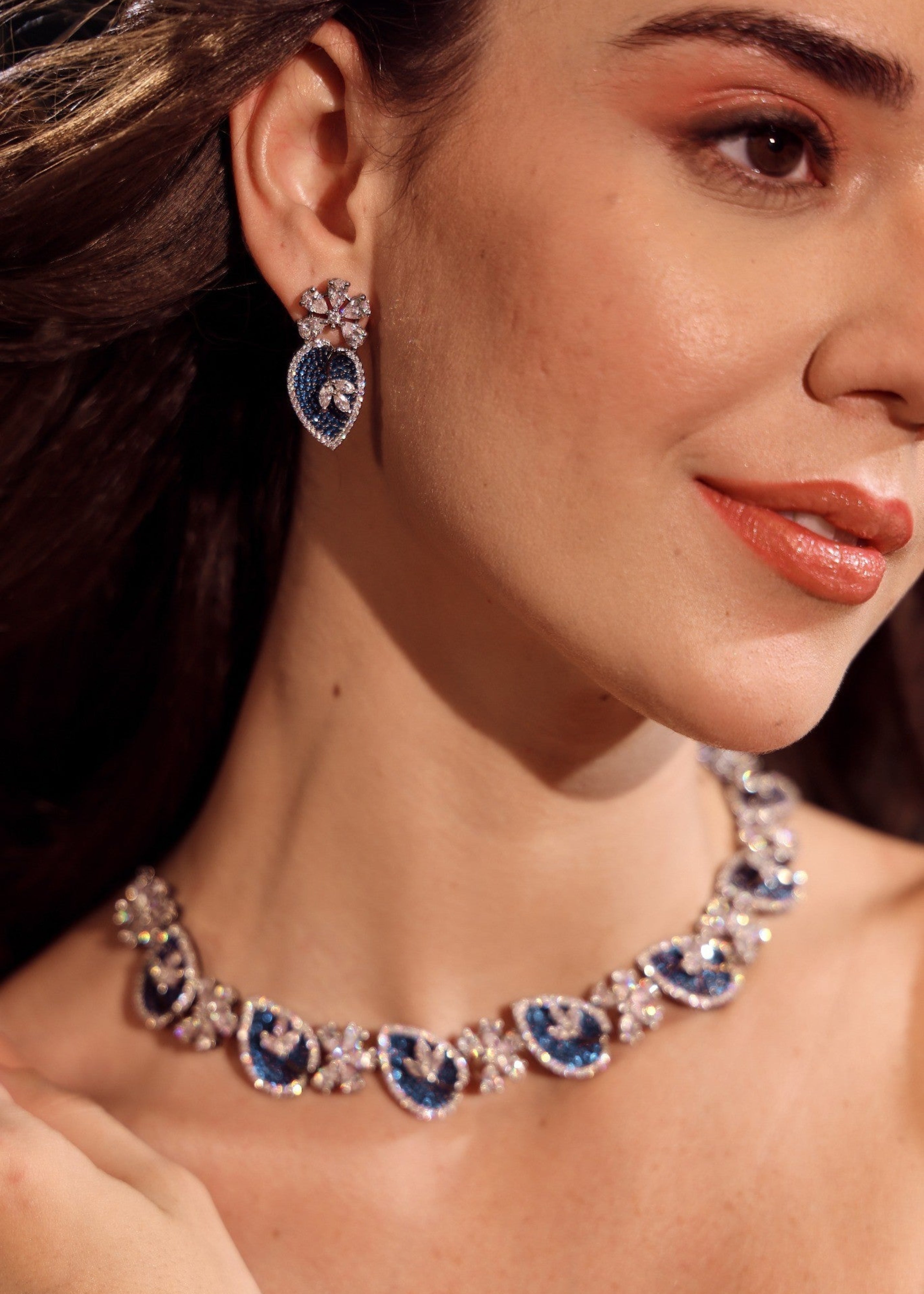 Sapphire Glitz AD Bloom Set - Pabeena