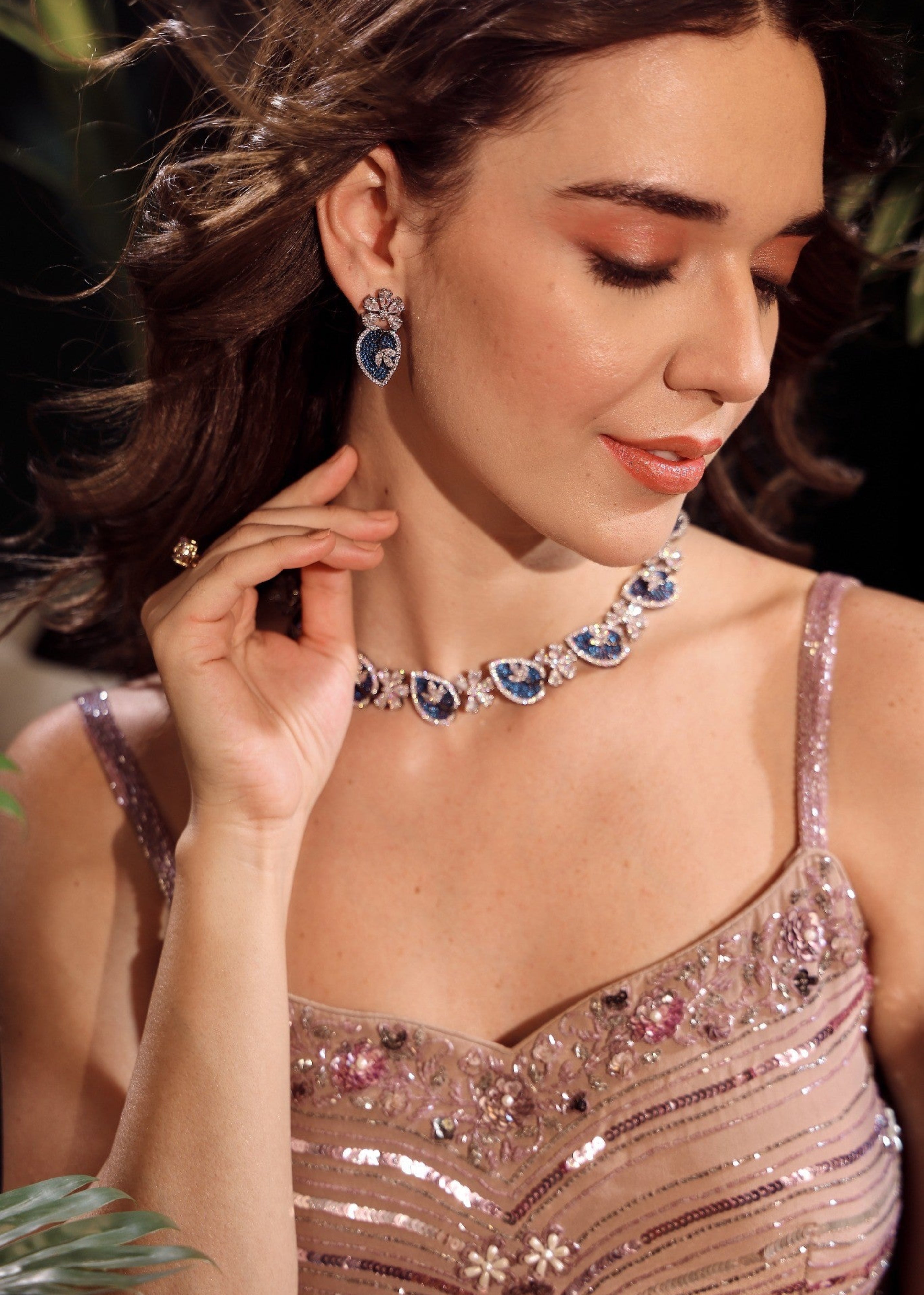 Sapphire Glitz AD Bloom Set - Pabeena
