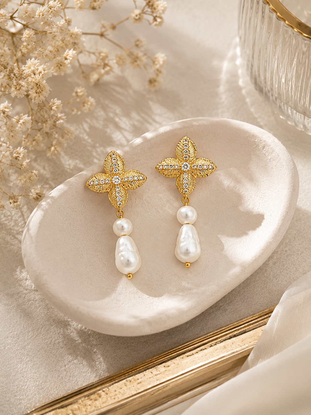 Pearl Blossom Luxe Earrings – view 3 – Pabeena