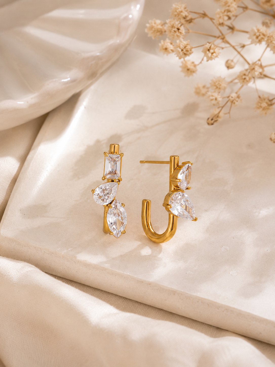 Lumière Asymmetrical Hoop Earrings – view 4 – Pabeena