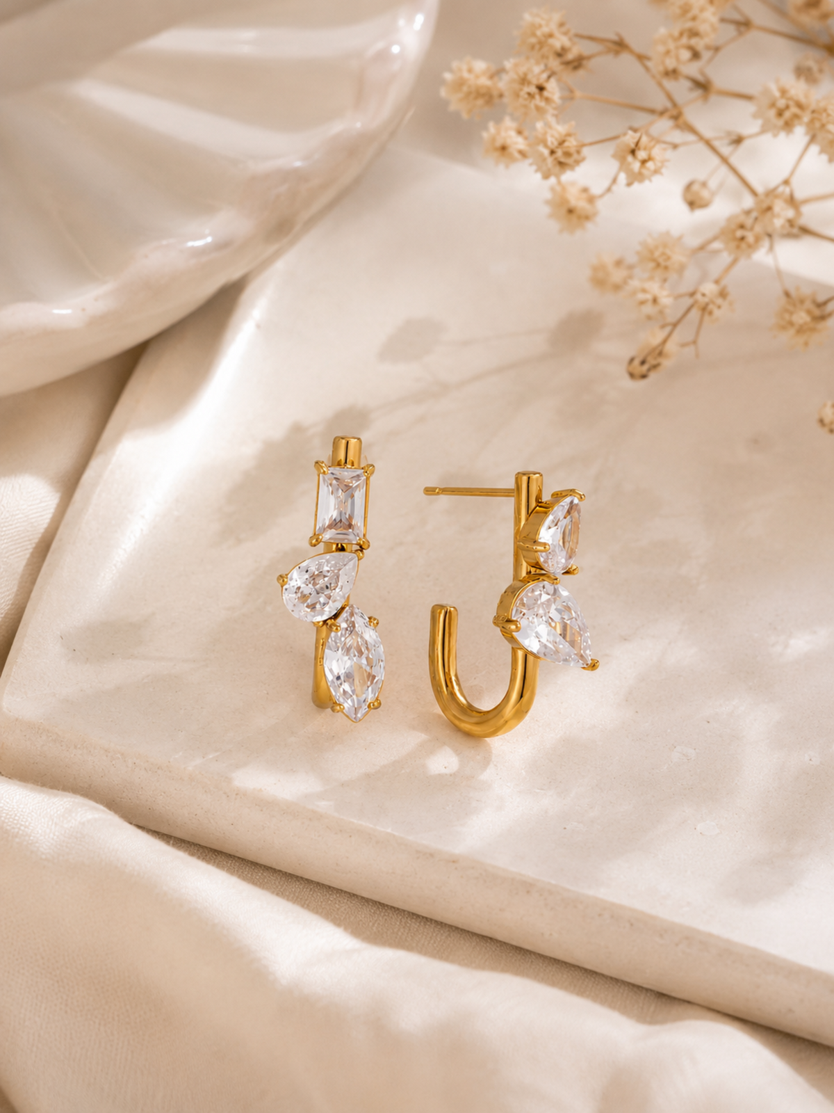 Lumière Asymmetrical Hoop Earrings – view 4 – Pabeena