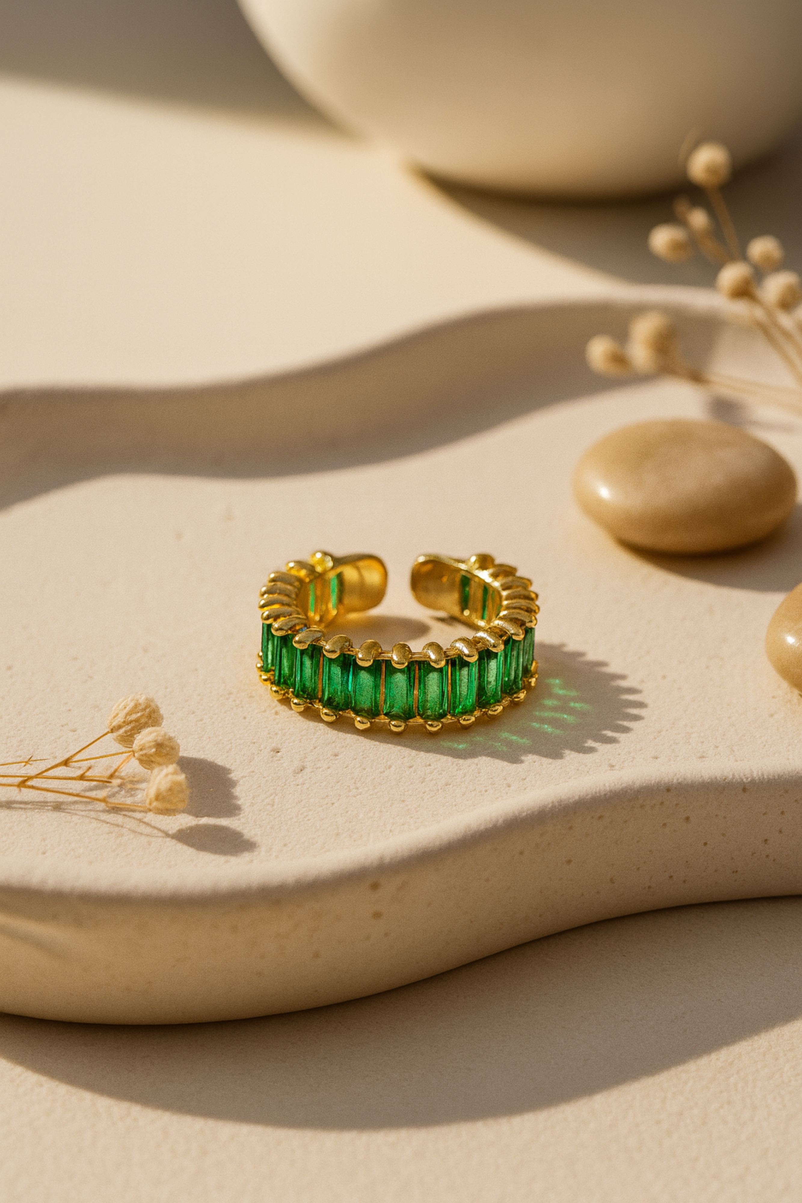 Emerald Baguette Ring - Pabeena
