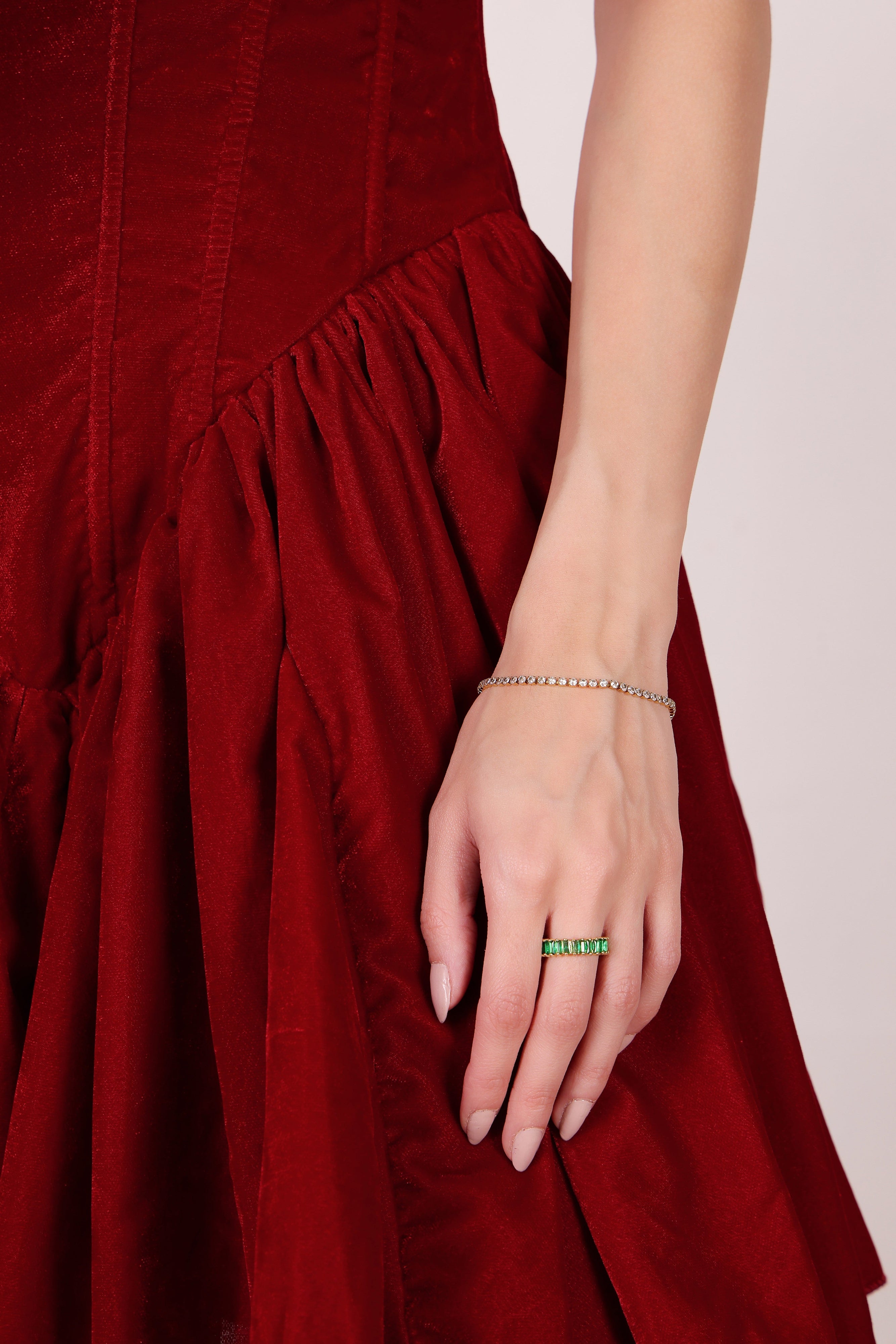 Emerald Baguette Ring - Pabeena