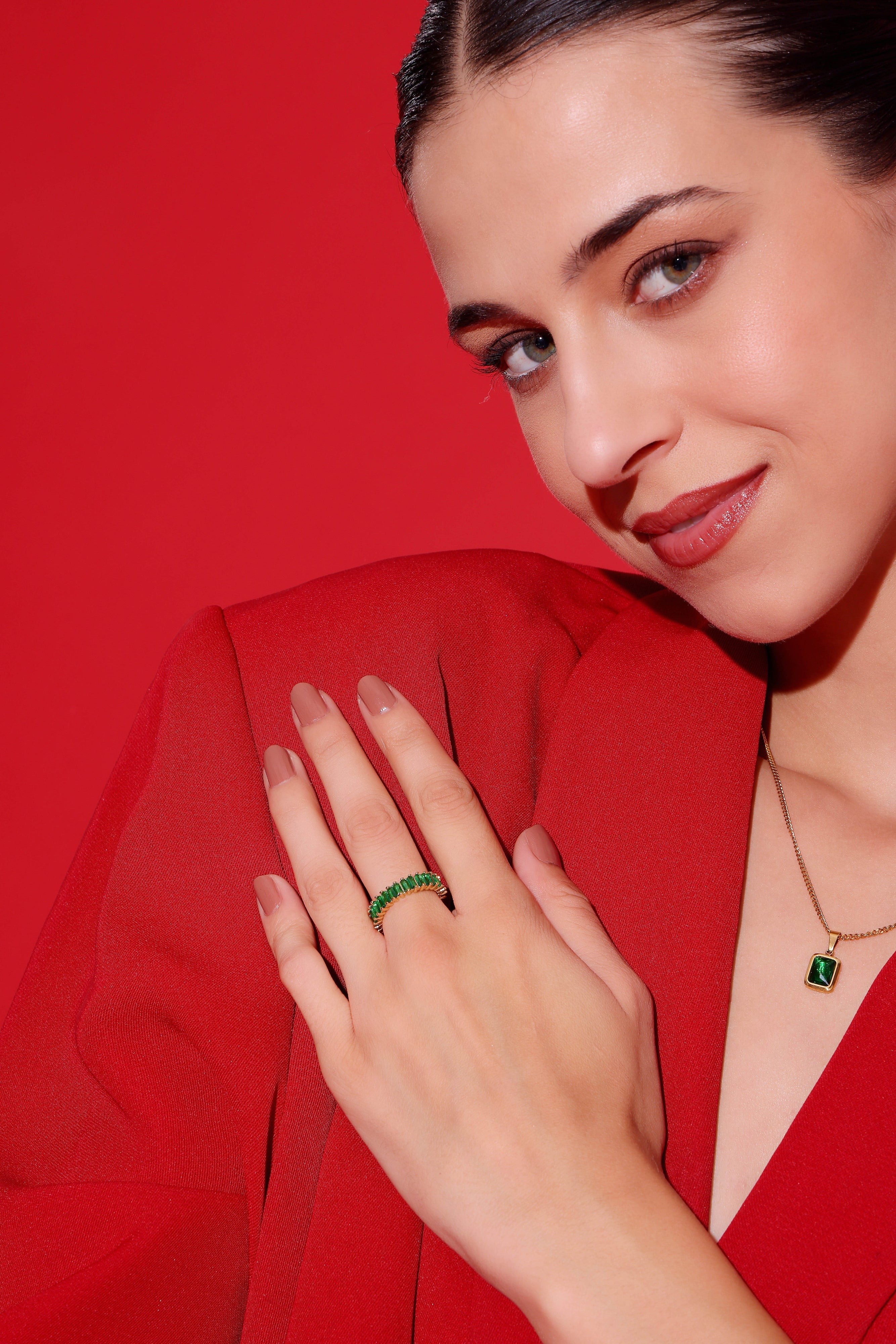Emerald Baguette Ring - Pabeena