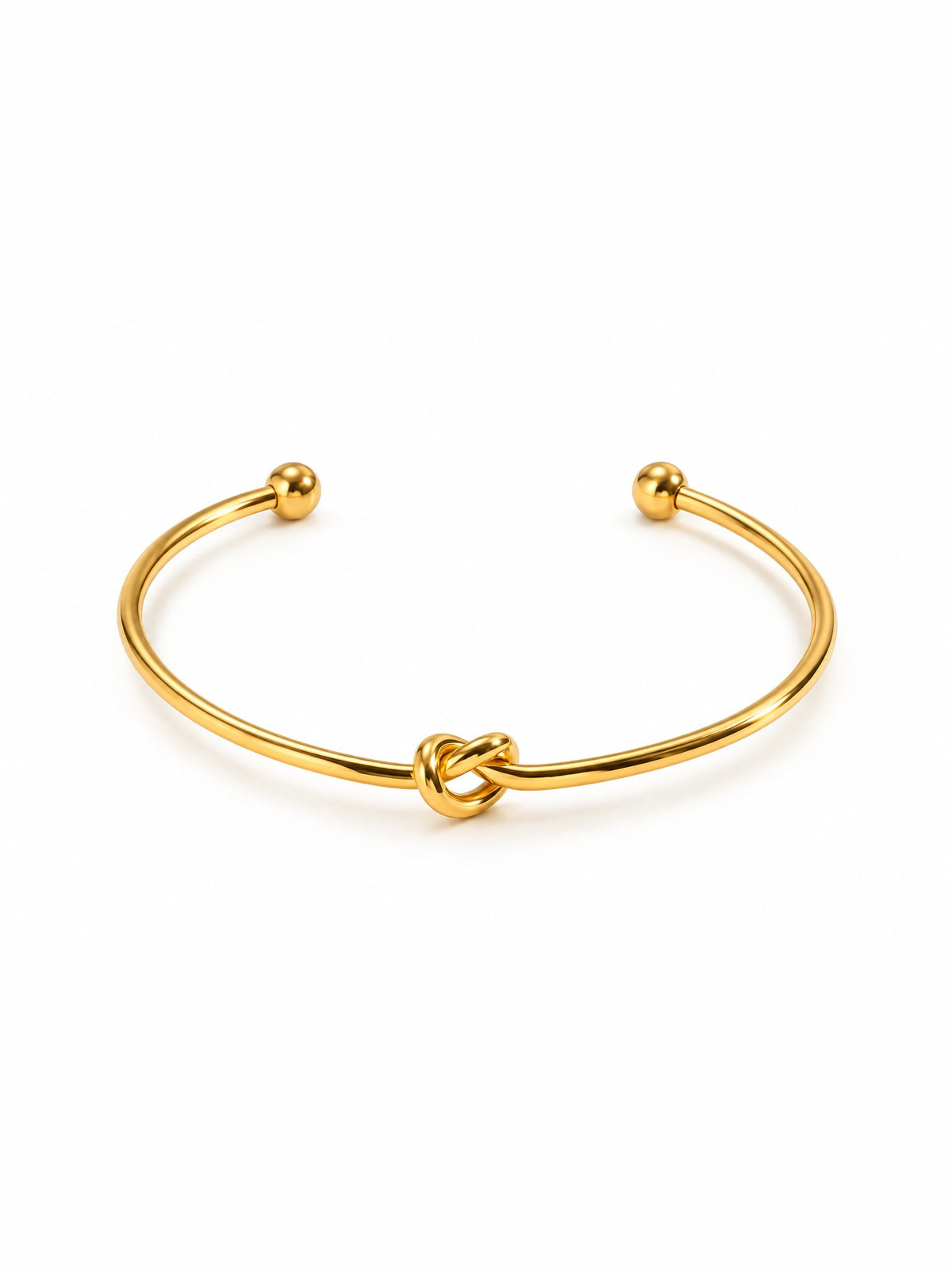 Love Knot Cuff Bangle – gold plated open cuff with love knot – Pabeena