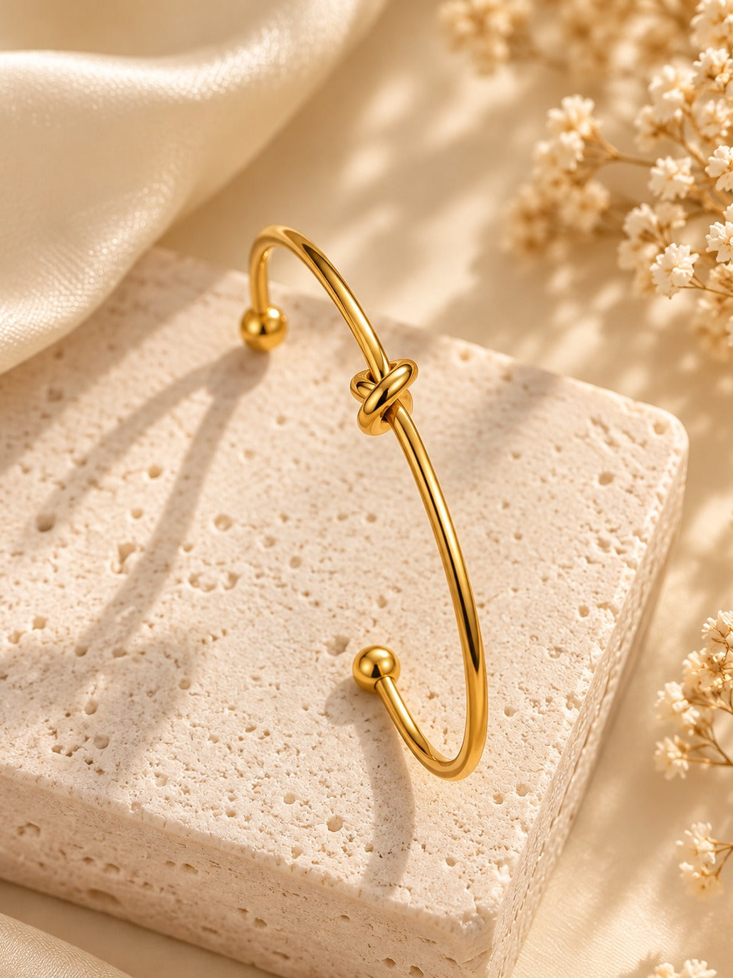 Love Knot Cuff Bangle – flat lay – Pabeena