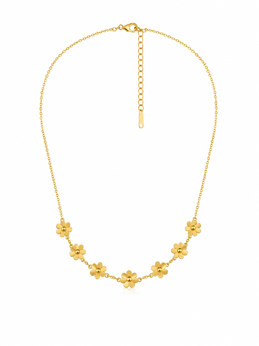Golden Daisy Bloom Necklace – Gold Plated Floral Pendant Necklace – Pabeena