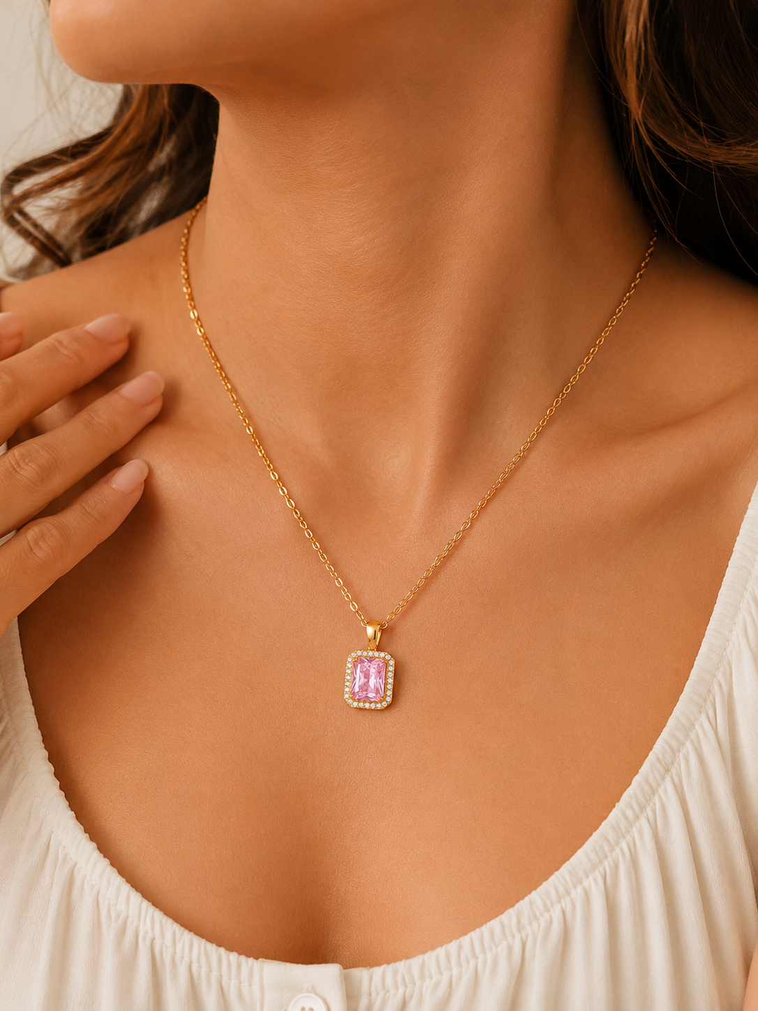 Rosé Royale Pendant Necklace – view 2 – Pabeena