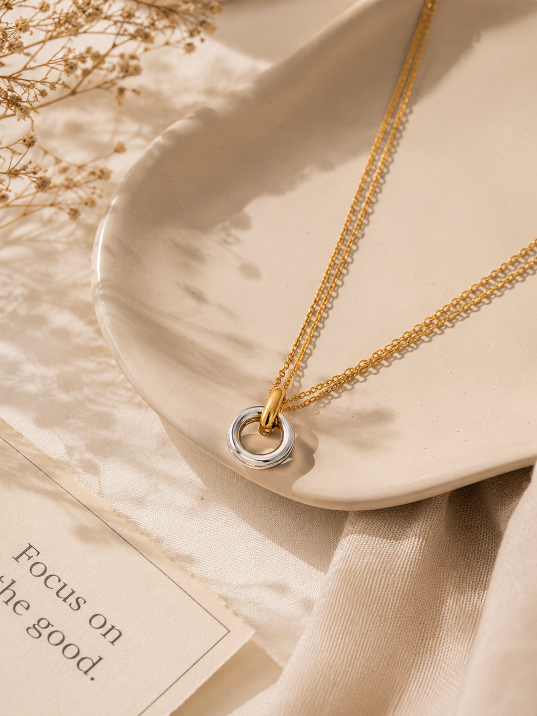 Unity Duo Circle Necklace – view 3 – Pabeena
