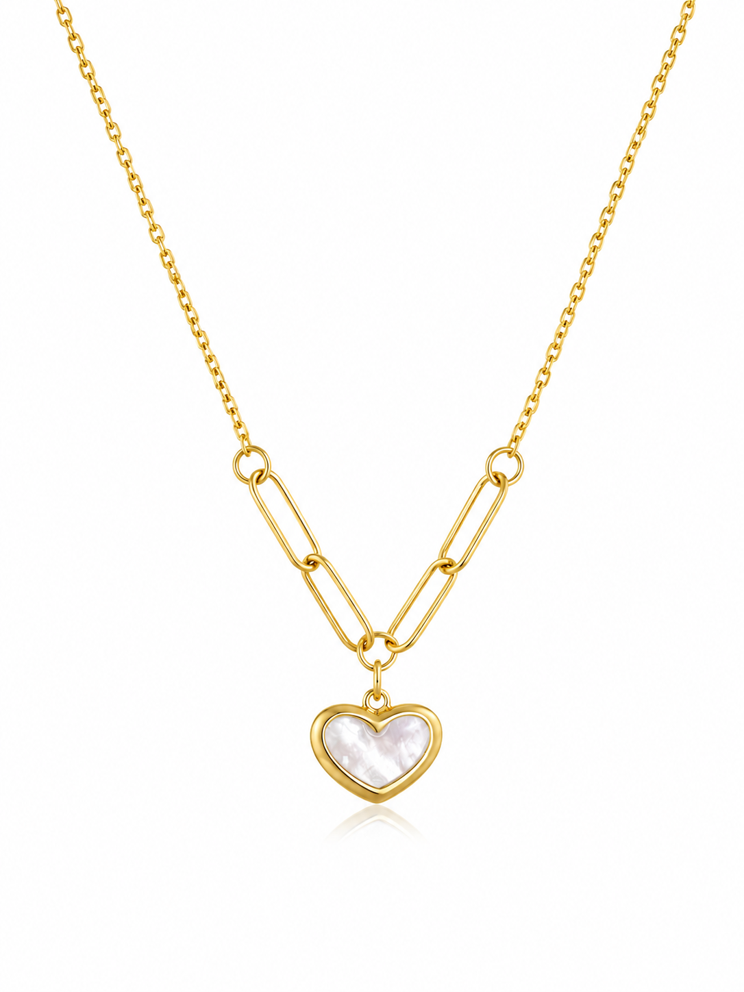 Lumière Pearl Heart Necklace – Gold Plated Pearl Pendant Necklace – Pabeena