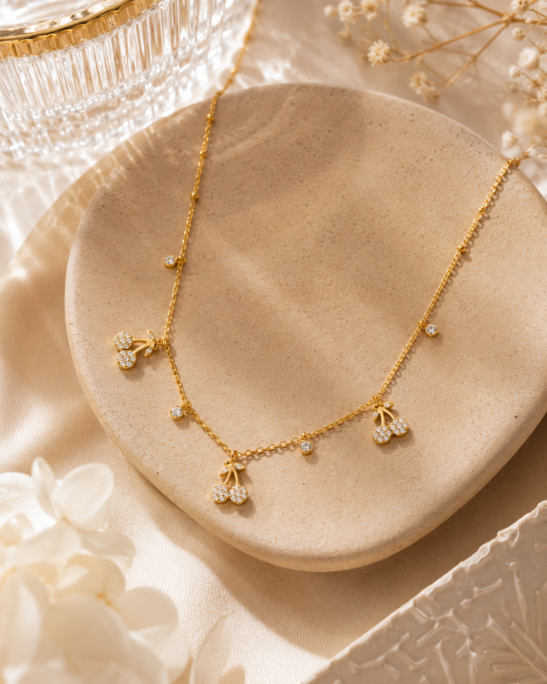 Cherry Blossom Charm Necklace – view 3 – Pabeena