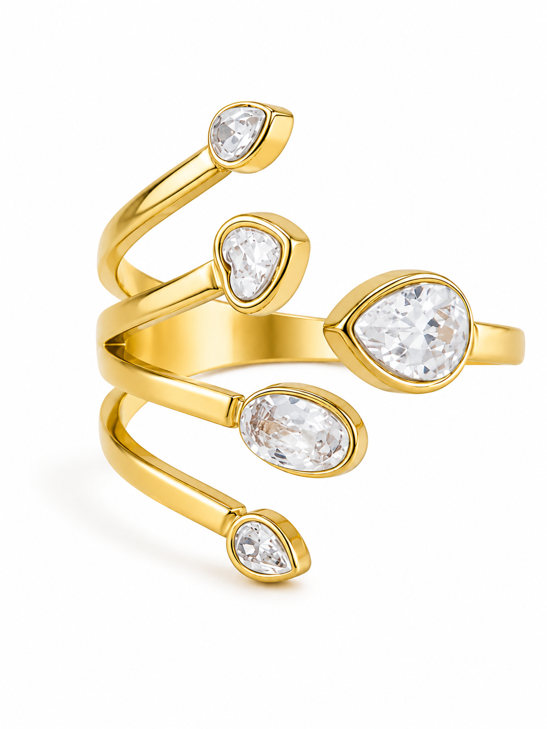 Celestia Spiral Ring – Gold Plated Spiral Ring for Women – Pabeena