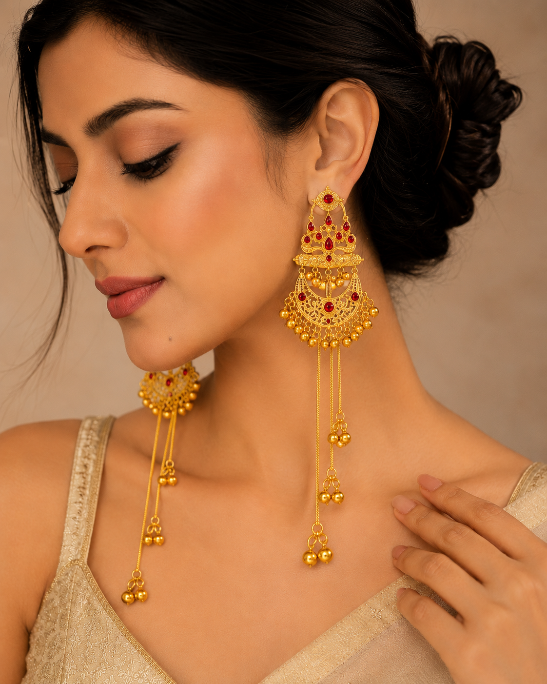 Rajshree Devi Temple Tassel Earrings - Pabeena