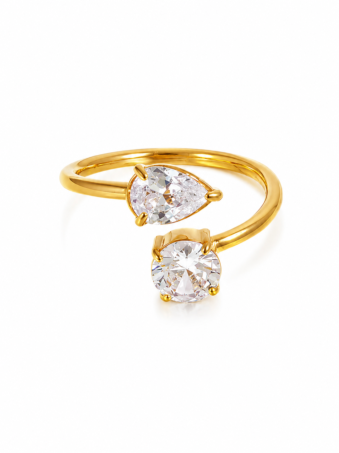 Aurora Duet Ring – Gold Plated Double Band Ring for Women – Pabeena