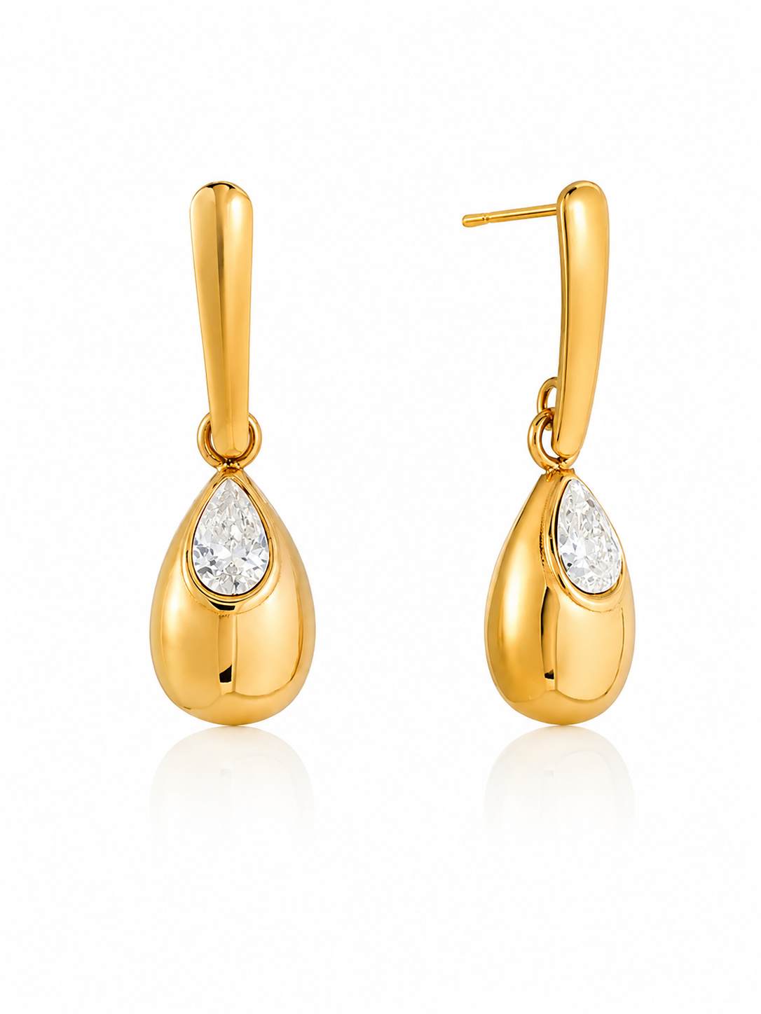 Aurora Dewdrop Earrings – Gold Plated Zircon Drop Earrings for Women – Pabeena