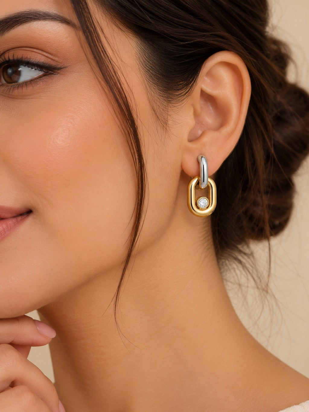 Twin Link Drop Earrings – worn – Pabeena