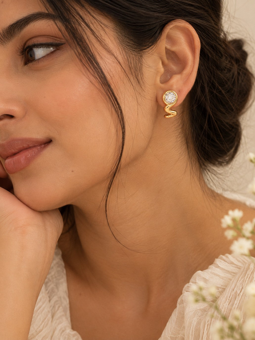 Vortex Zircon Stud Earrings – worn – Pabeena